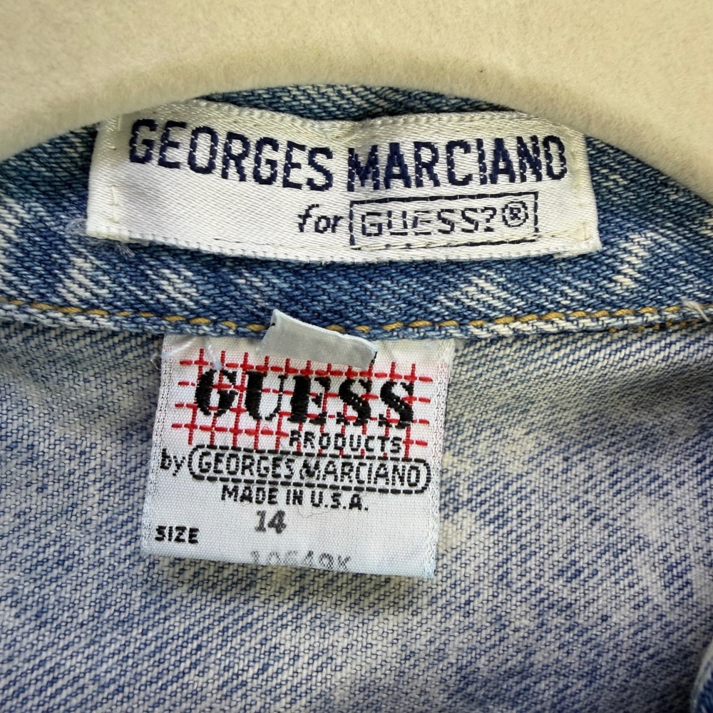 Vintage Georges Marciano for Guess Acid Wash Denim Jacket Size 14 Made in USA - Picture 3 of 16